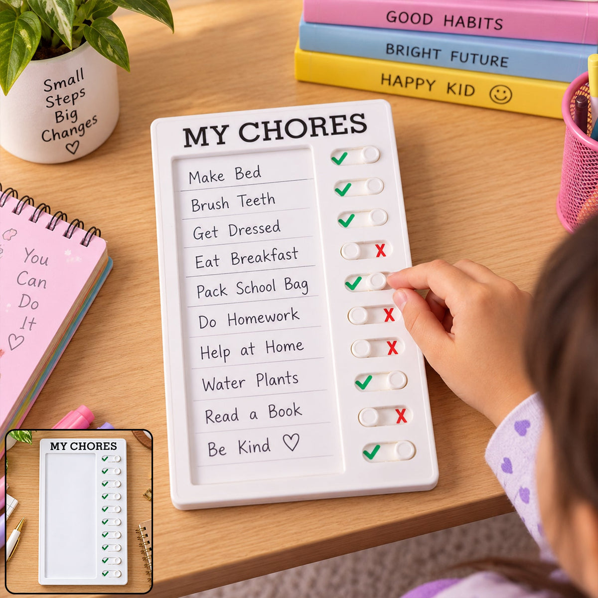 My chores sliding checklist board daily tasks