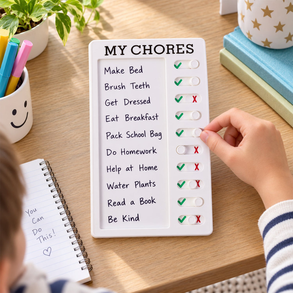 Chores checklist board white bg