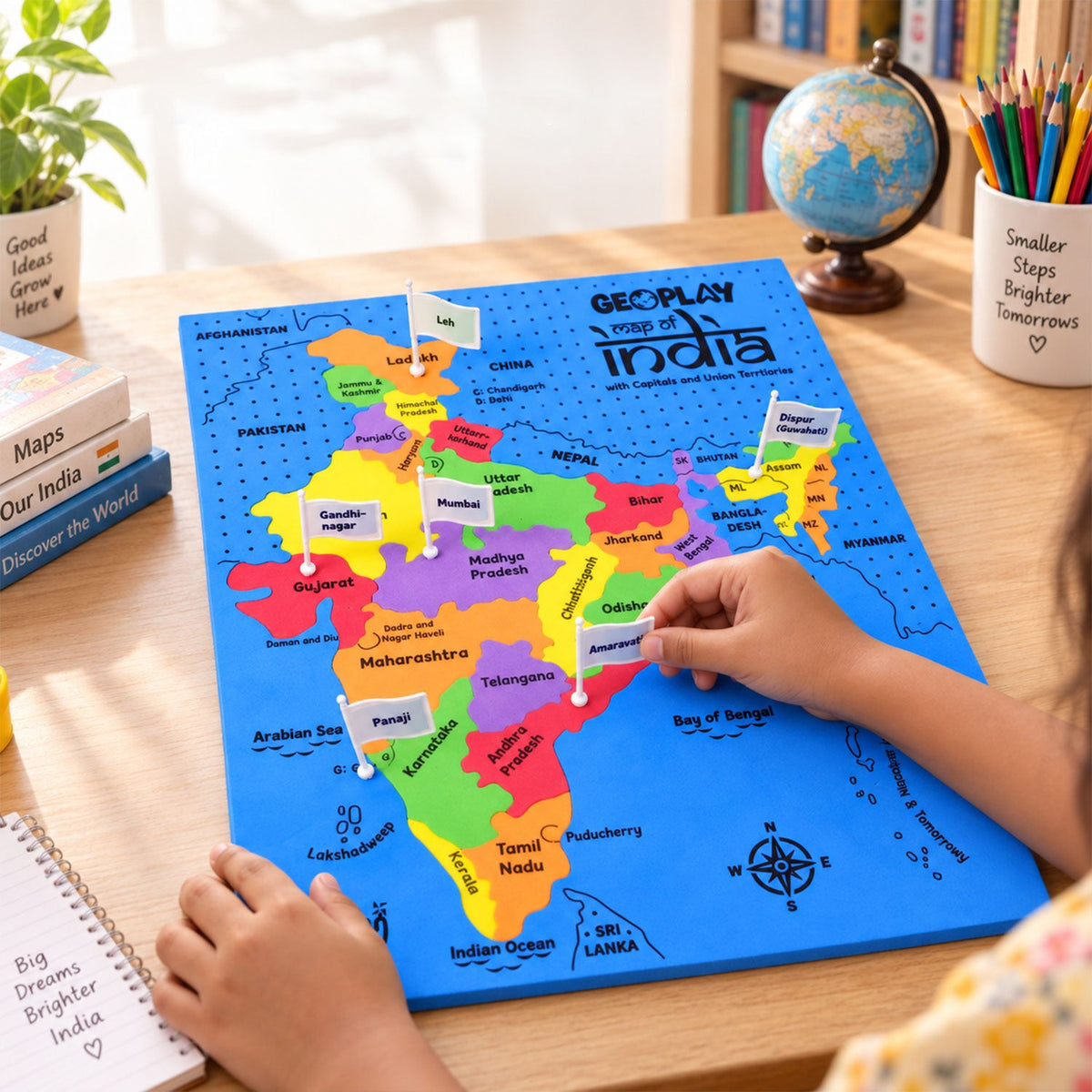 India map geography puzzle state pieces