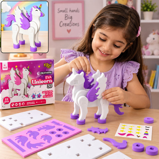 3D EVA unicorn assembly craft puzzle kit