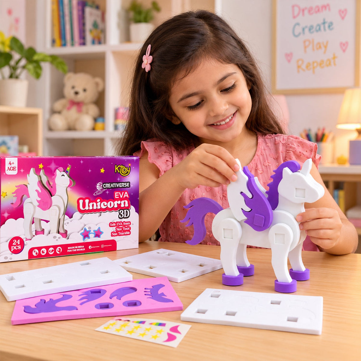 Unicorn puzzle stickers view