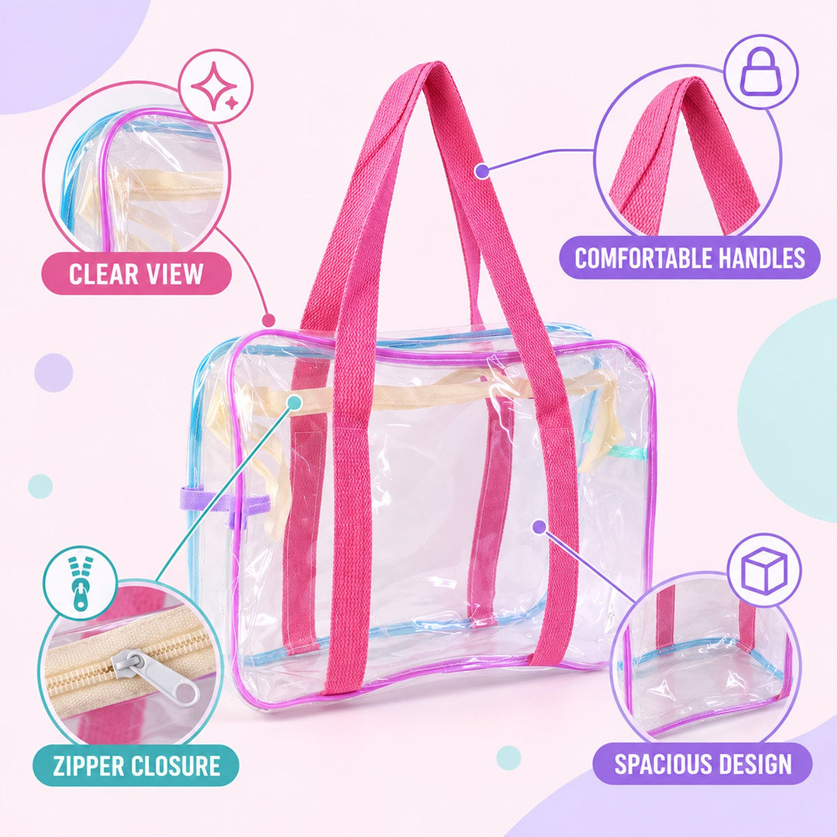 Transparent tote bag white bg