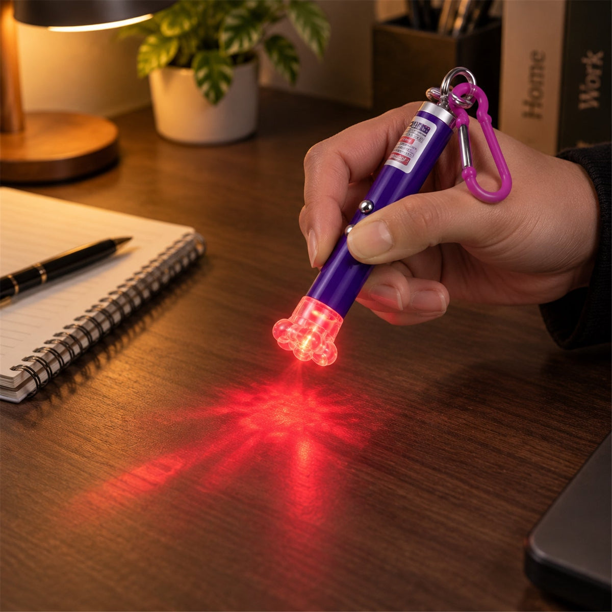 LED flashlight laser pointer clip