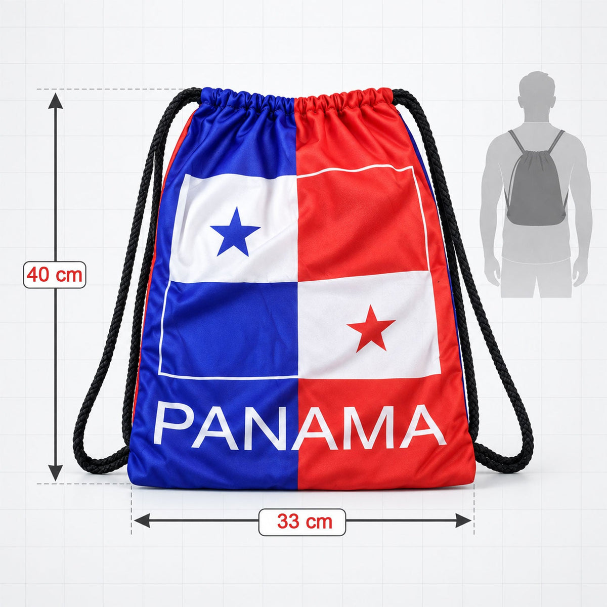 Drawstring bag size 40x33cm