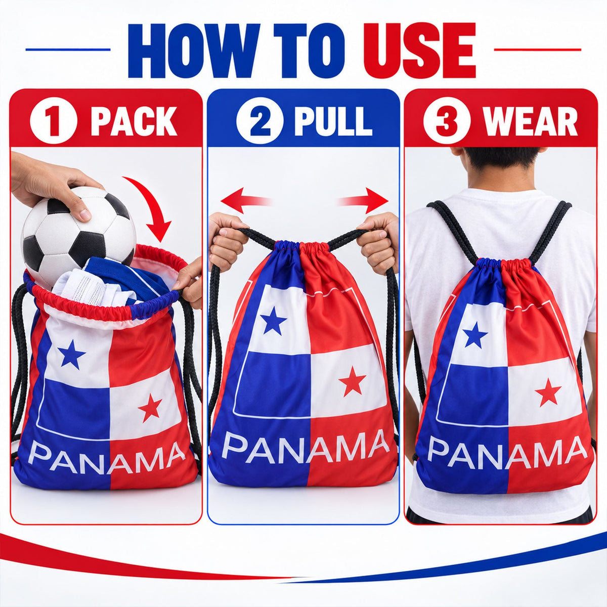 Drawstring bag feature view