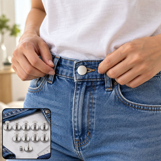Metal magnetic push pin clip for adjustable clothing fit - view 02