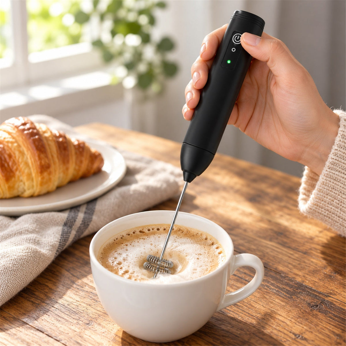 Black Rechargeable Milk Frother