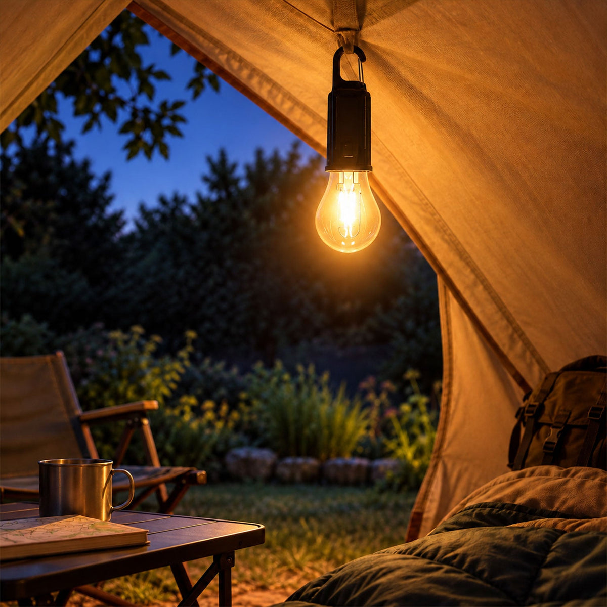 Solar hanging camping bulb light - main photo