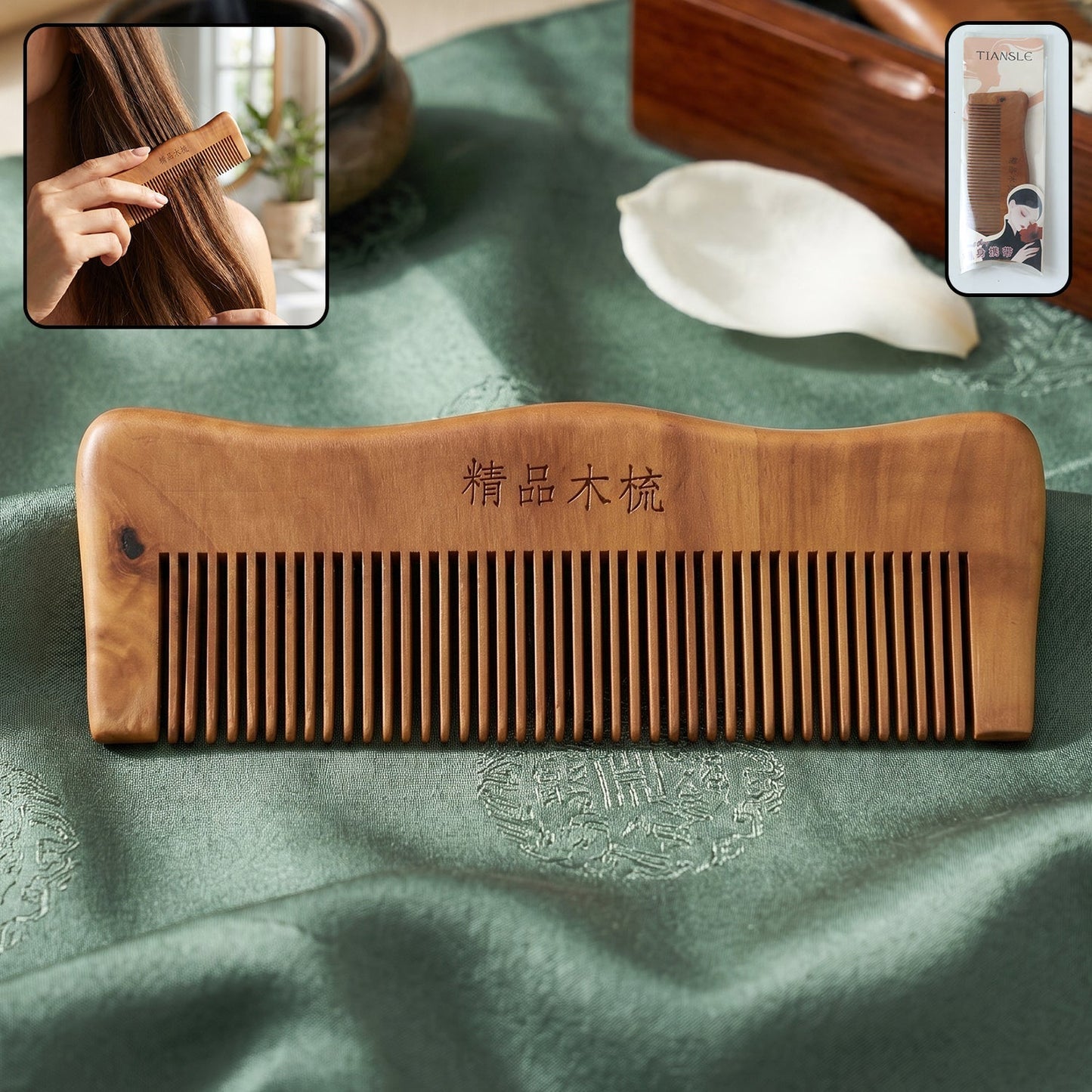 Anti static wooden comb