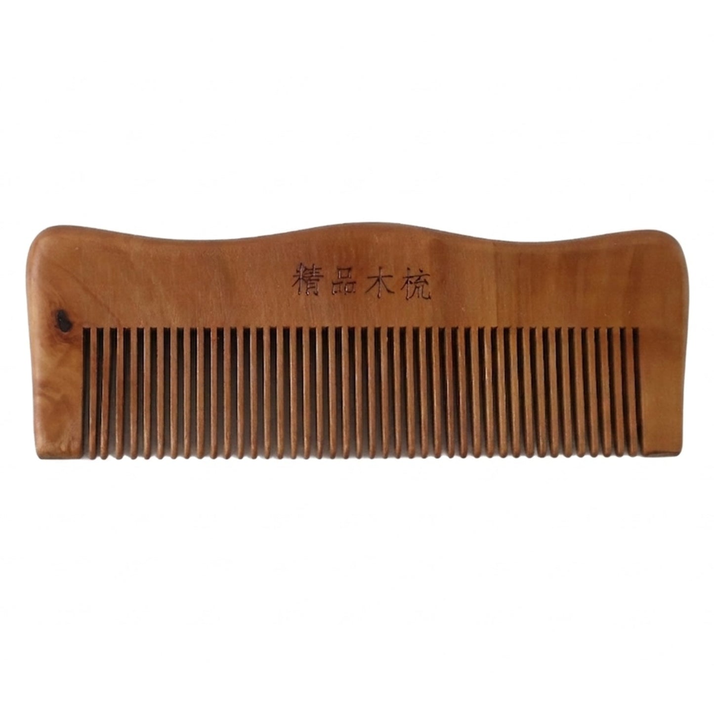 Wooden hair comb white bg