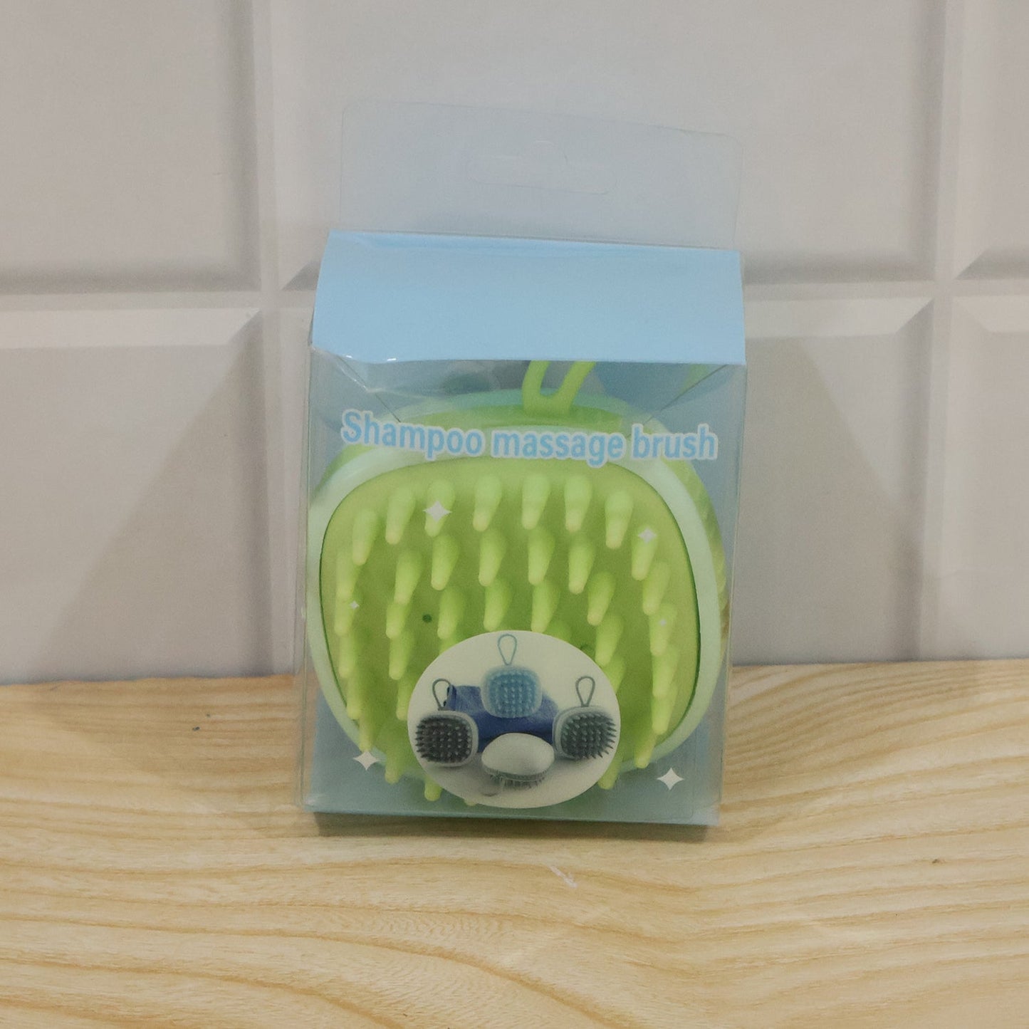 Live photo of silicone scalp massage shampoo brush