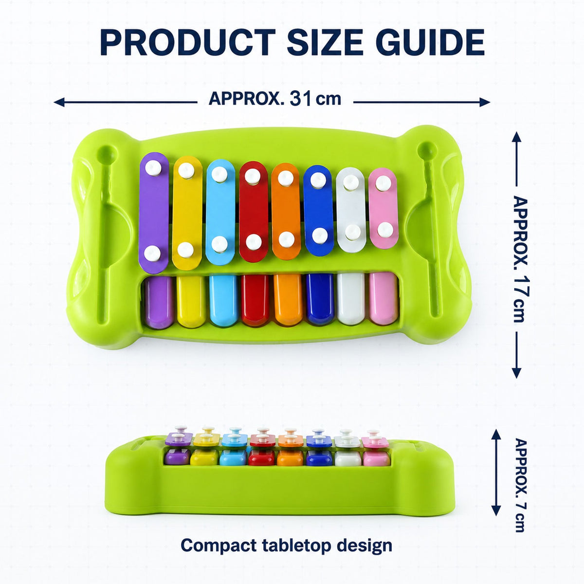 Musical toy size guide