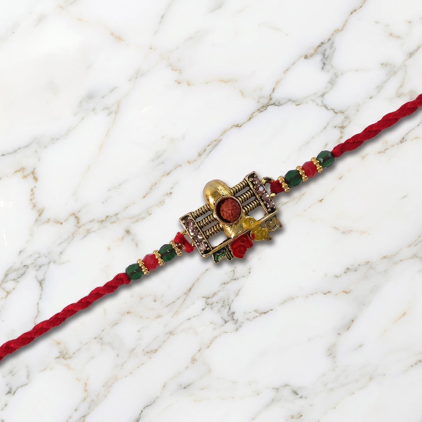 Assorted traditional Rakhi with Rudraksha and beads for celebrations