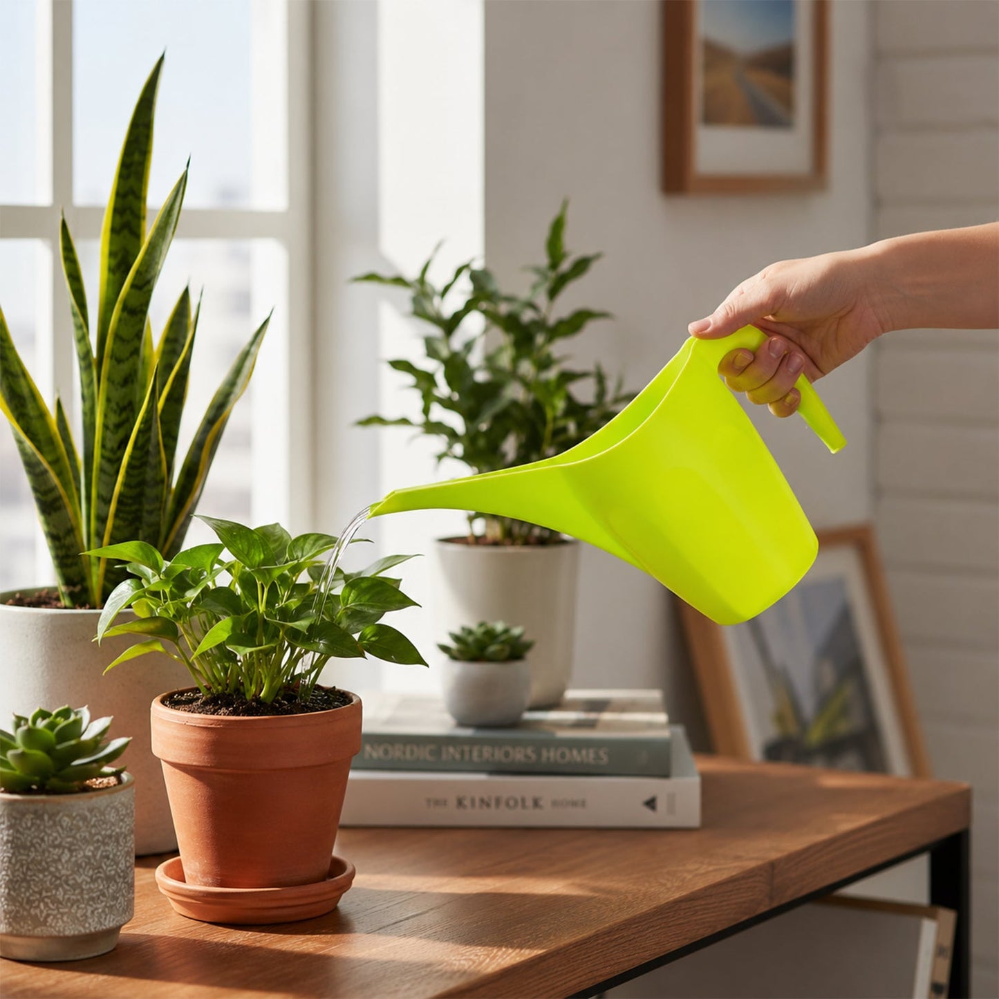 Long spout plant watering can