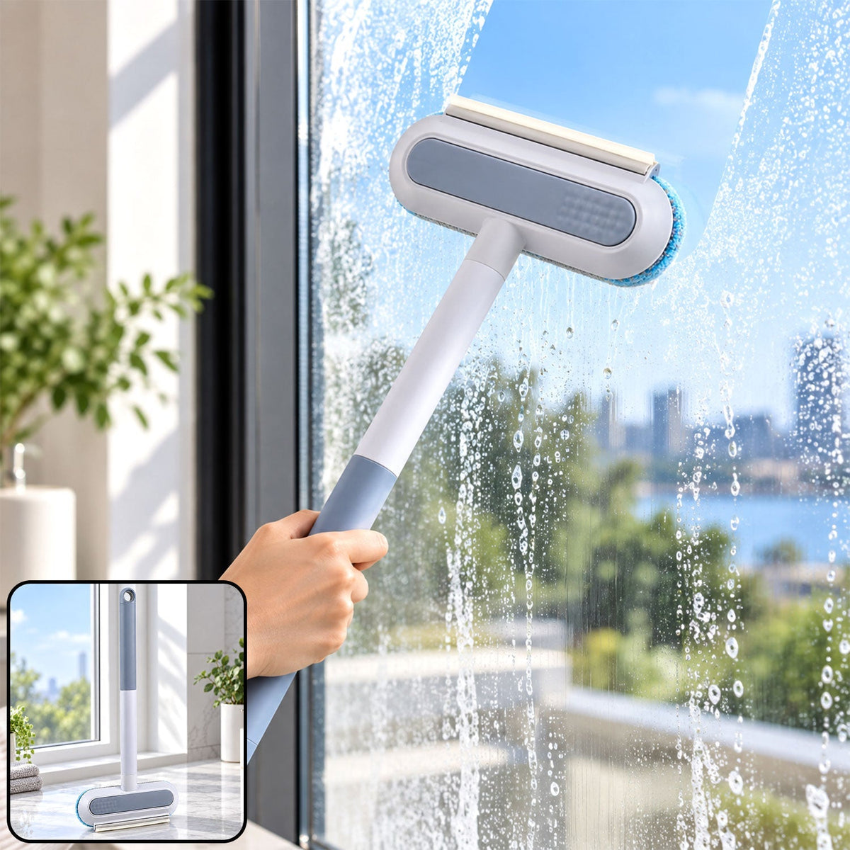 Squeegee wiper detail brush combo