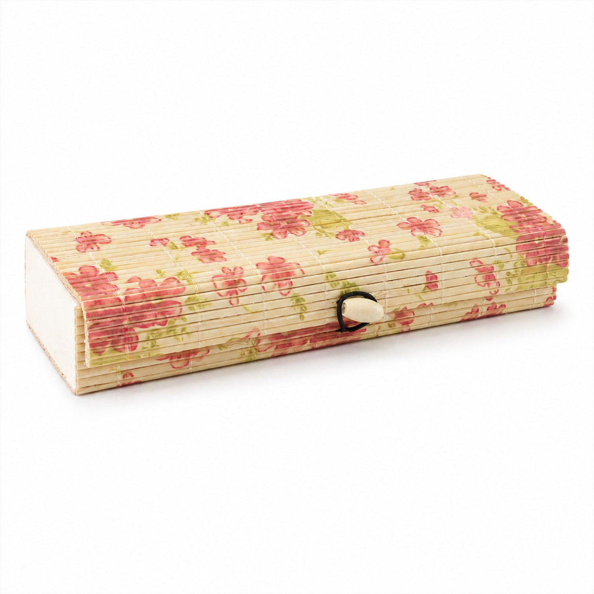 Decorative wooden box on white background