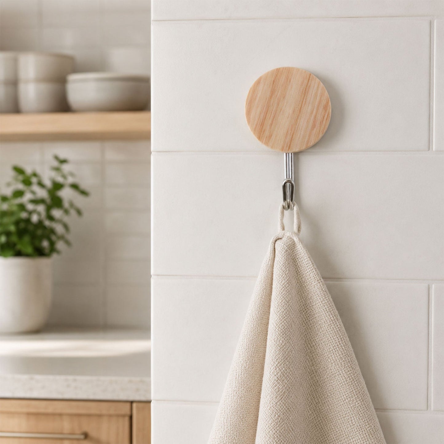 Adhesive wall hooks hanging use
