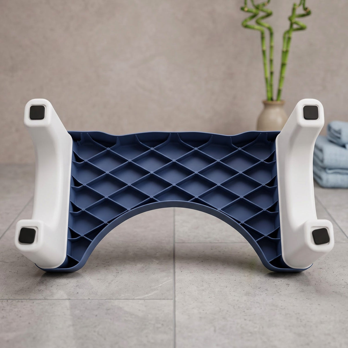 Plastic toilet stool on white background