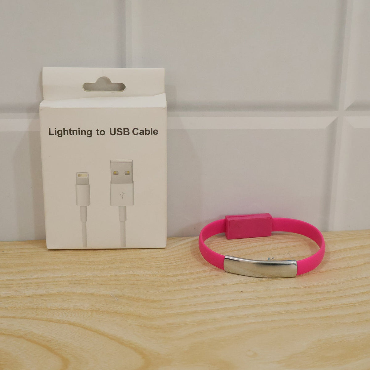USB to Lightning charging cable live product photo
