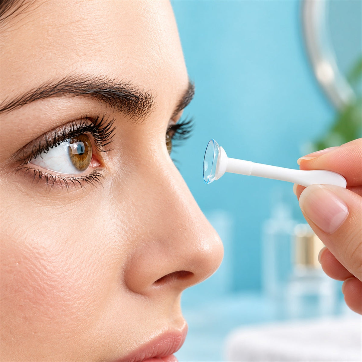 Compact contact lens case with tweezers and applicator 03