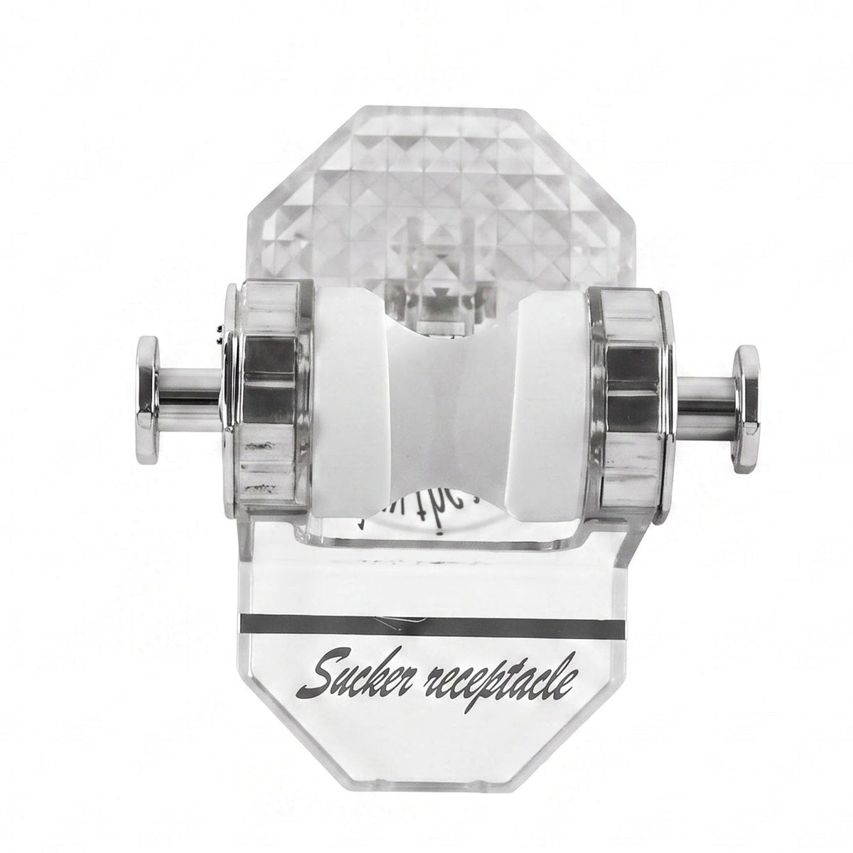 Suction cup shower holder on white background