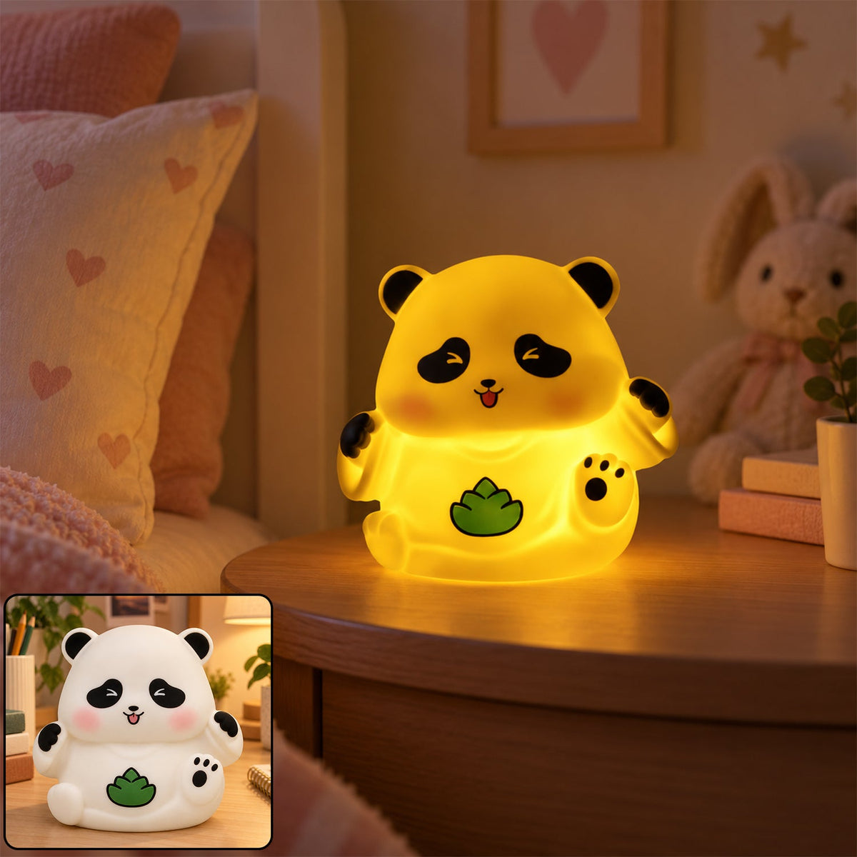 Cute panda night light warm glow