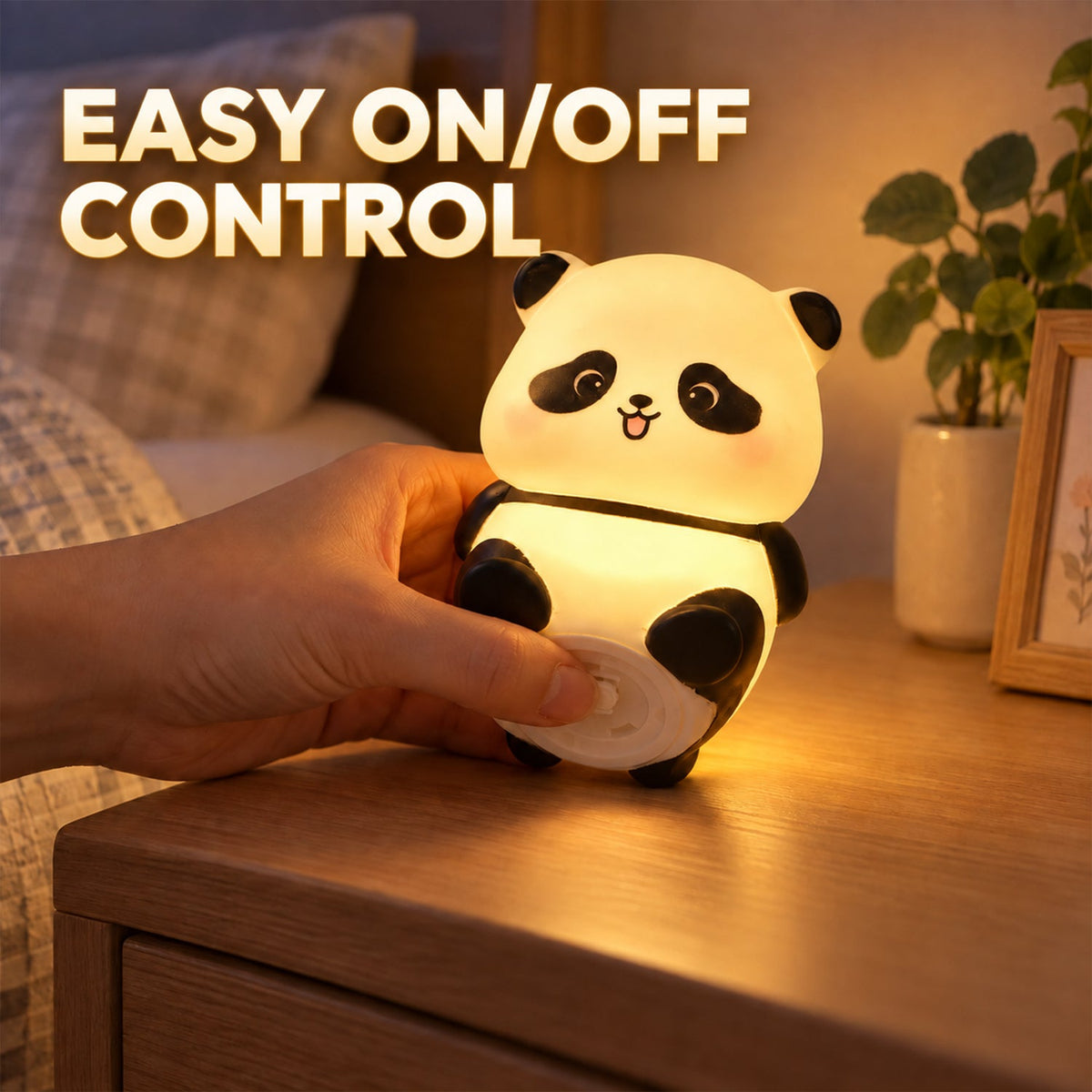 Live photo of sitting panda LED night light