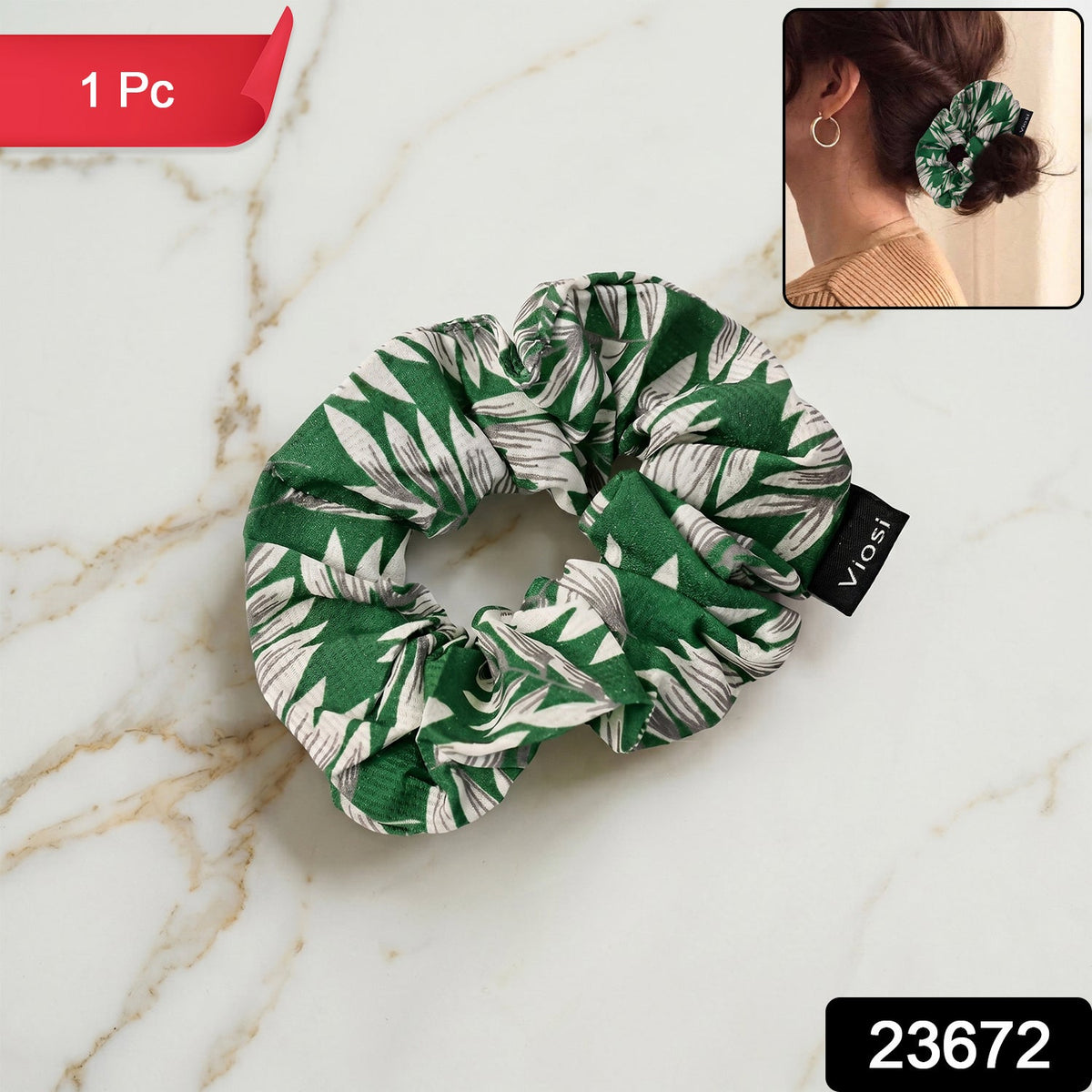 Stylish fabric scrunchie in assorted designs for women and girls