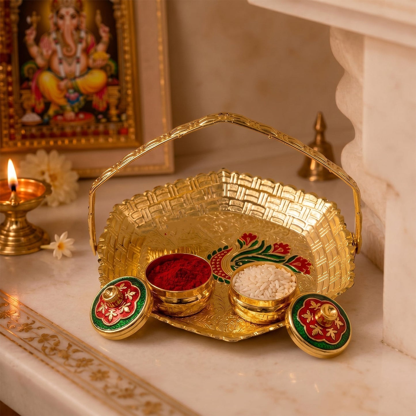 Kumkum holder pooja thali