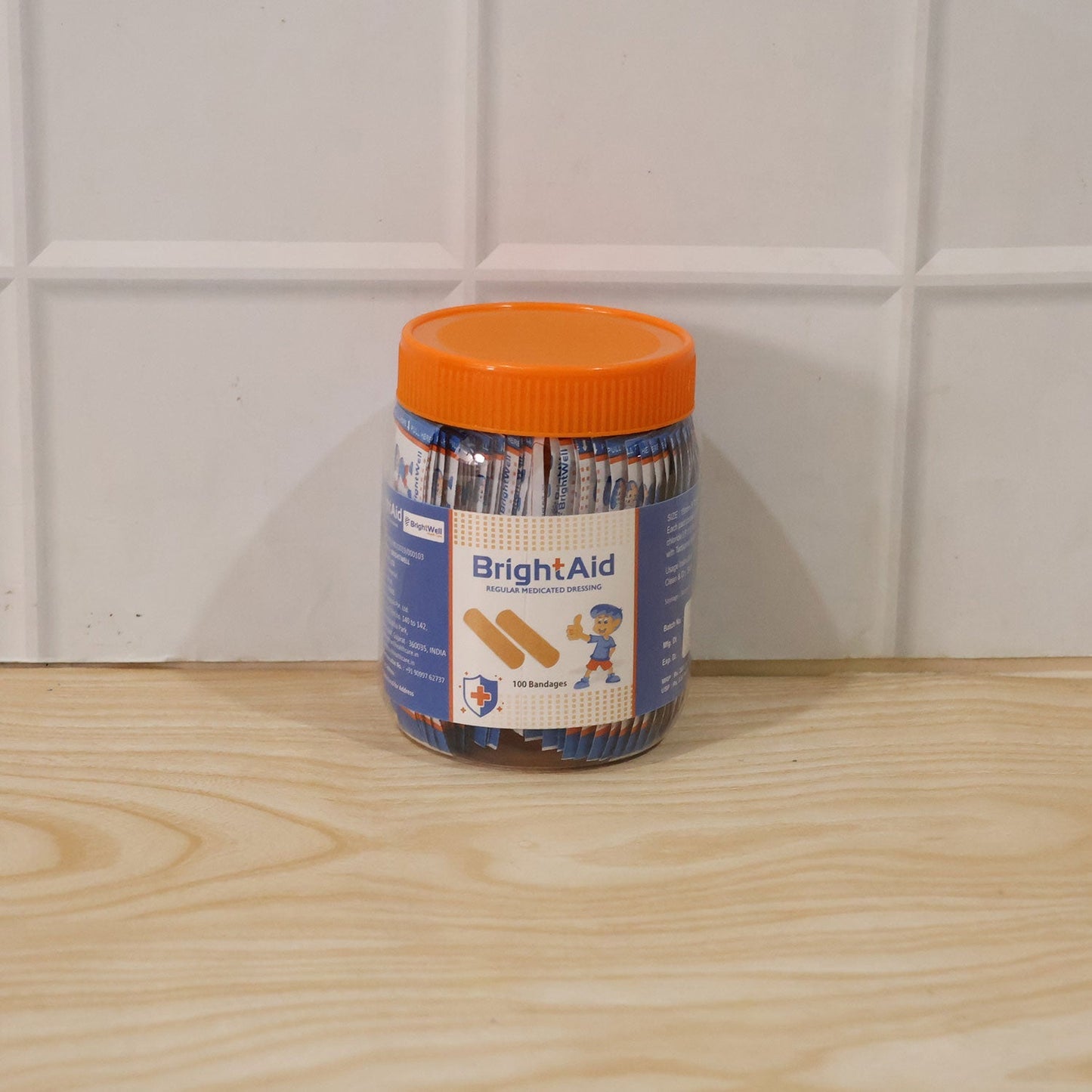Daily use adhesive bandage on skin