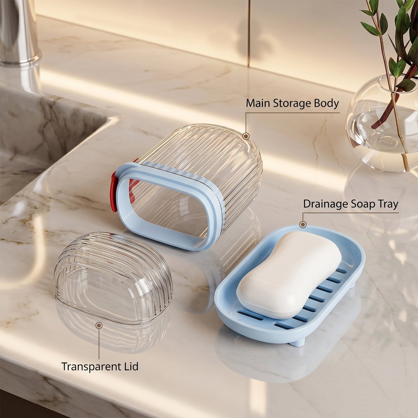 Bathroom set features detail
