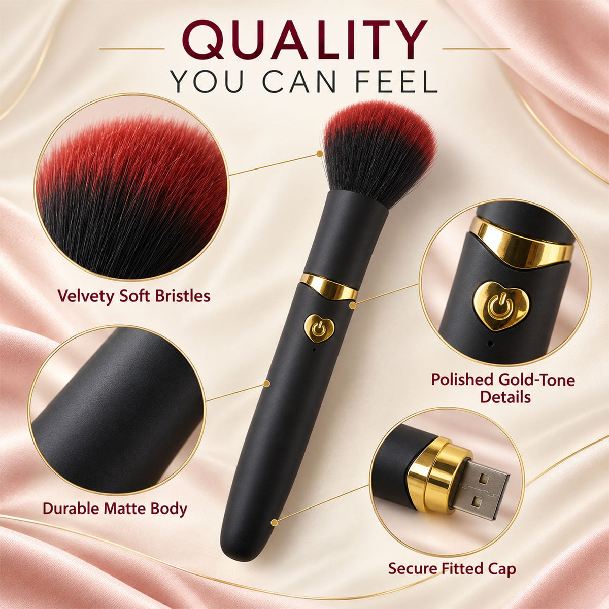 Makeup brush bristles detail