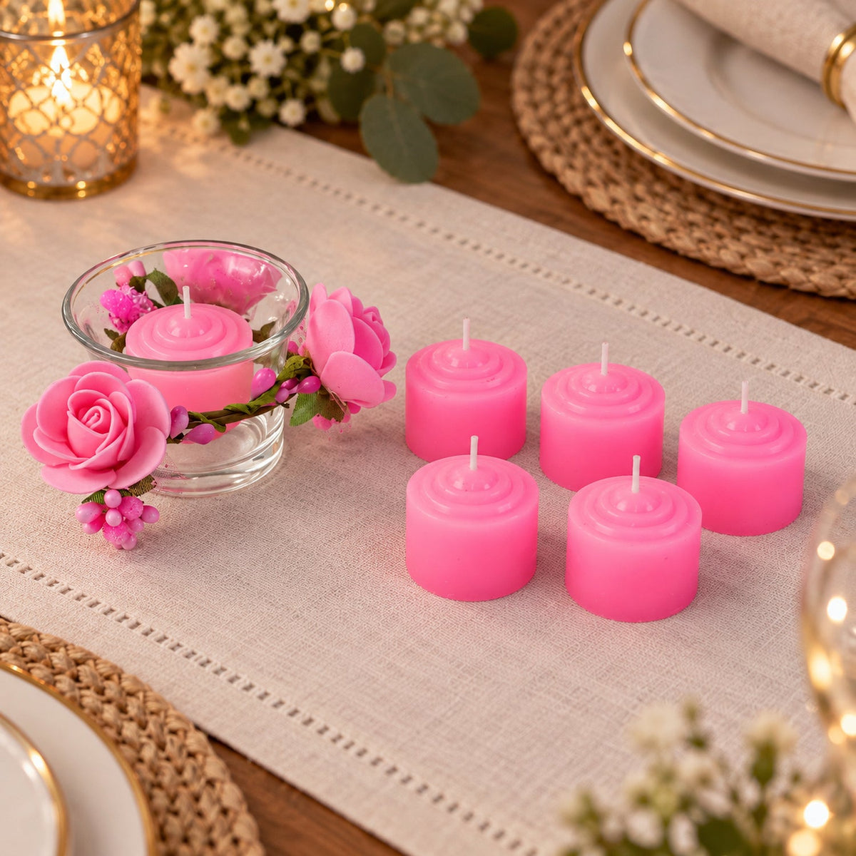 Pink Votive Candle Set