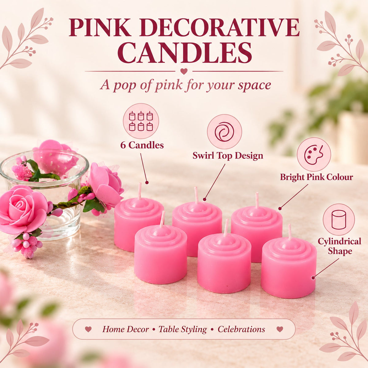 Decorative Candle and Holder Set