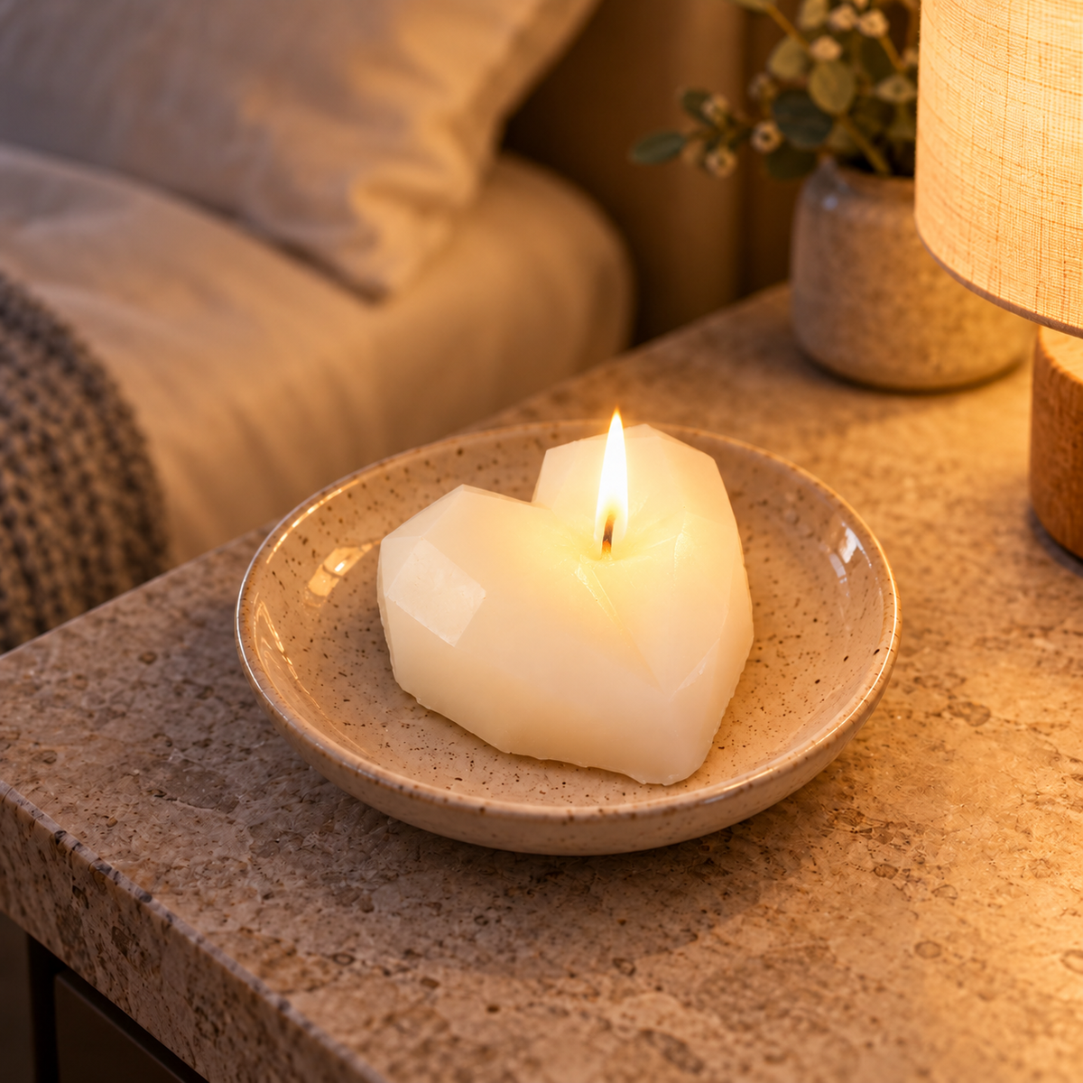 Single Wick Heart Candle