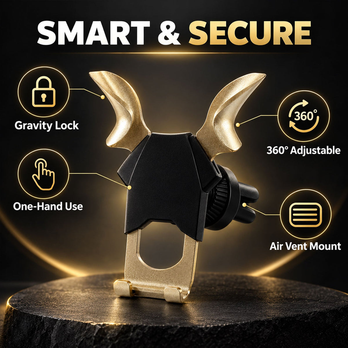 Car air vent mobile phone holder - holder features