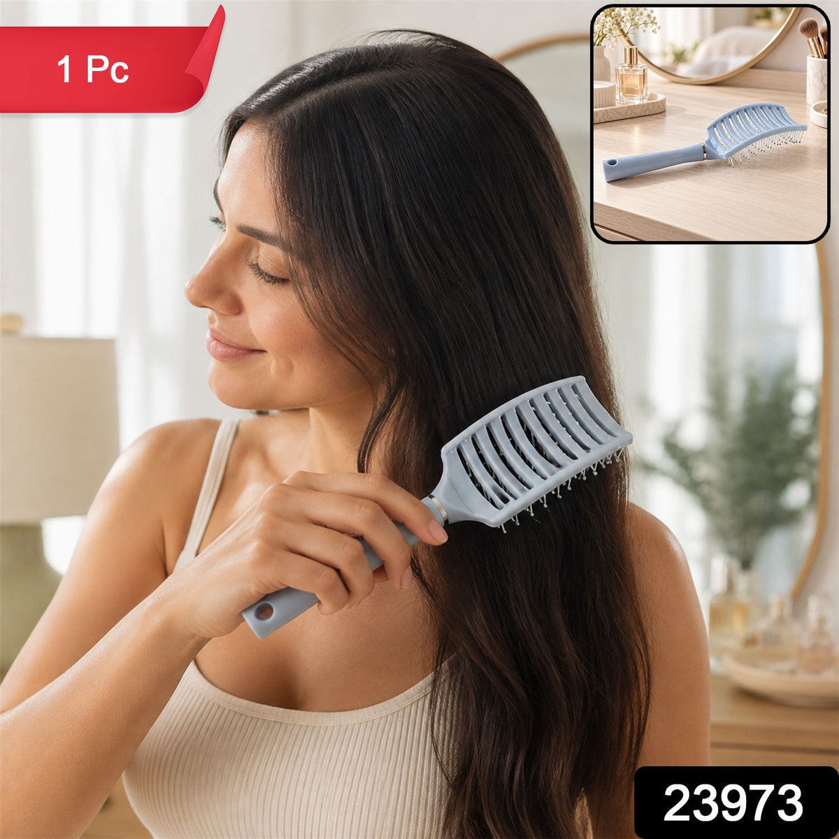Curved hair brush pack