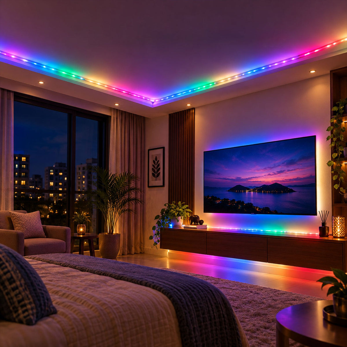RGB LED running rope light controller