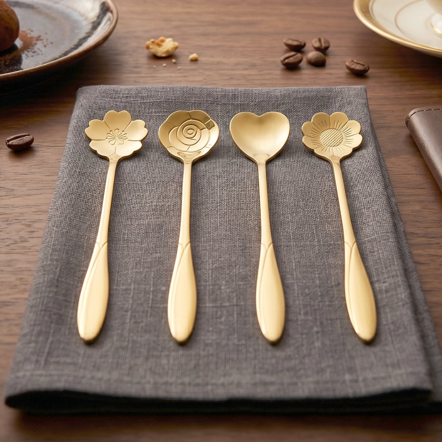 Golden spoon design detail