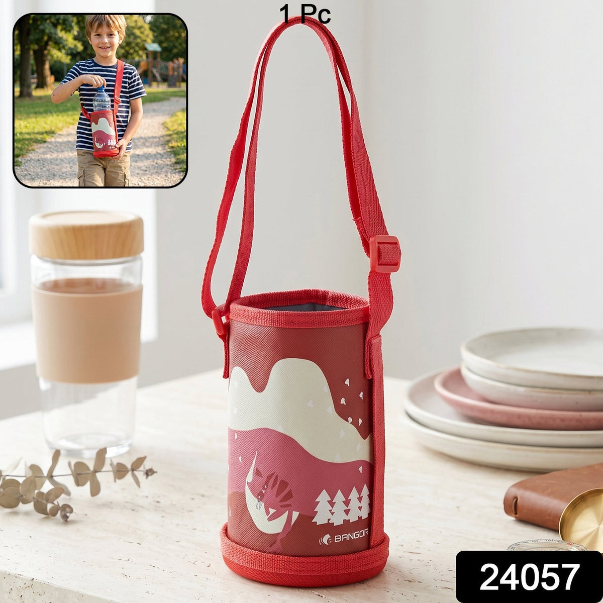 Water bottle holder bag with secure, protective fabric and stylish design for active lifestyles