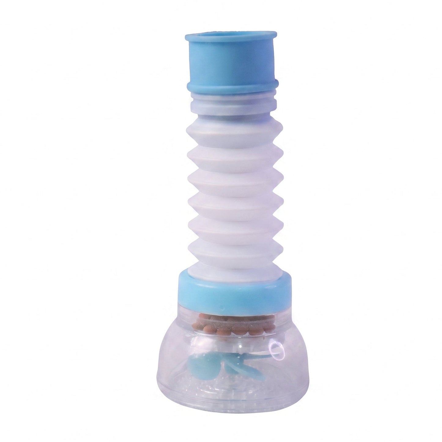 Plastic faucet water filter aerator on white background