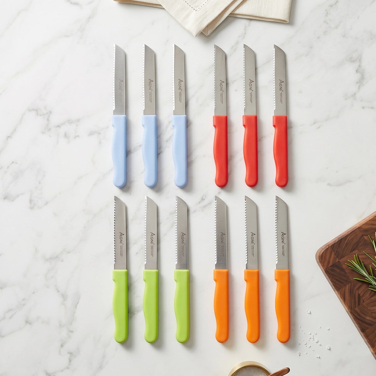 Steel knife set vegetable fruit