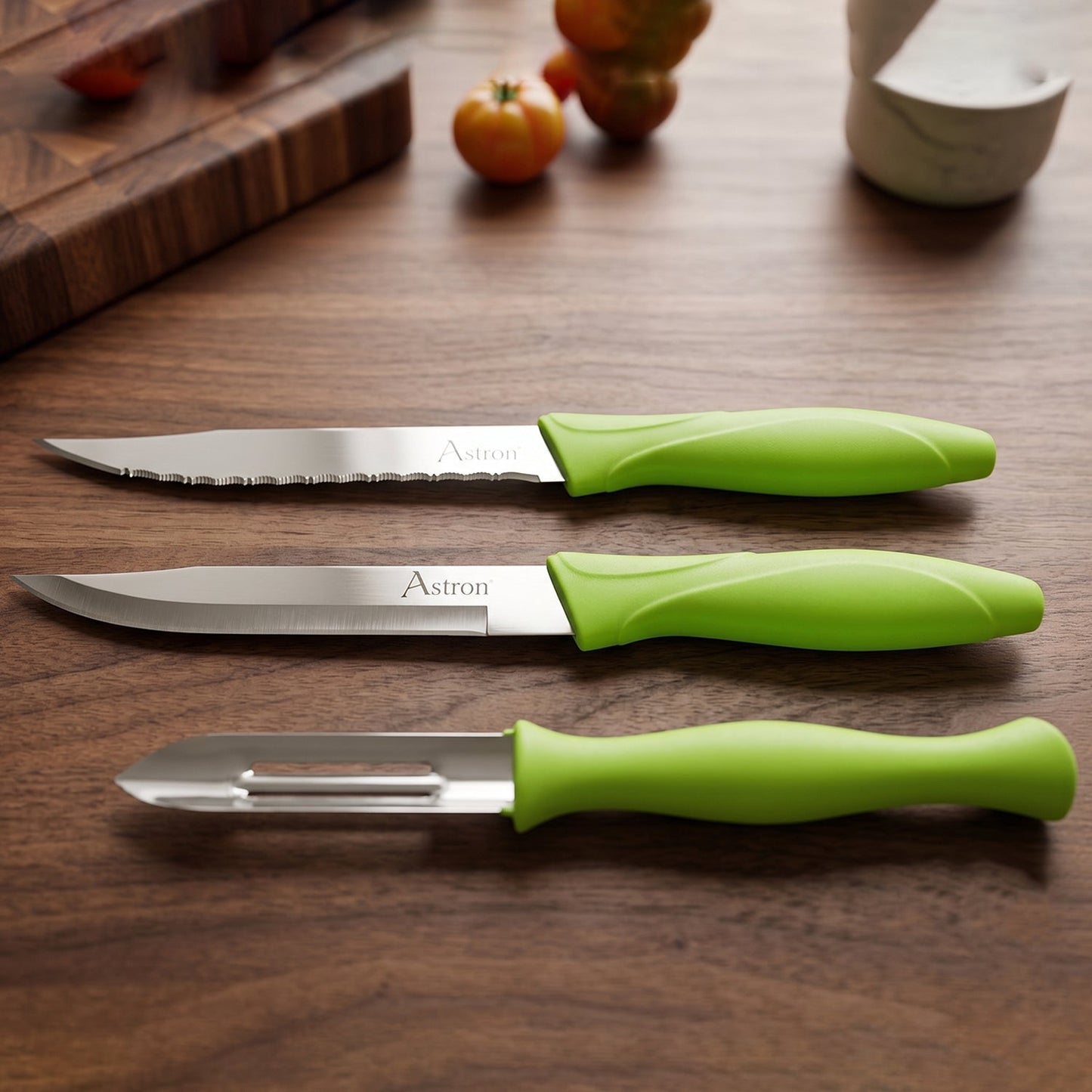 Smooth edge stainless steel kitchen utility knife