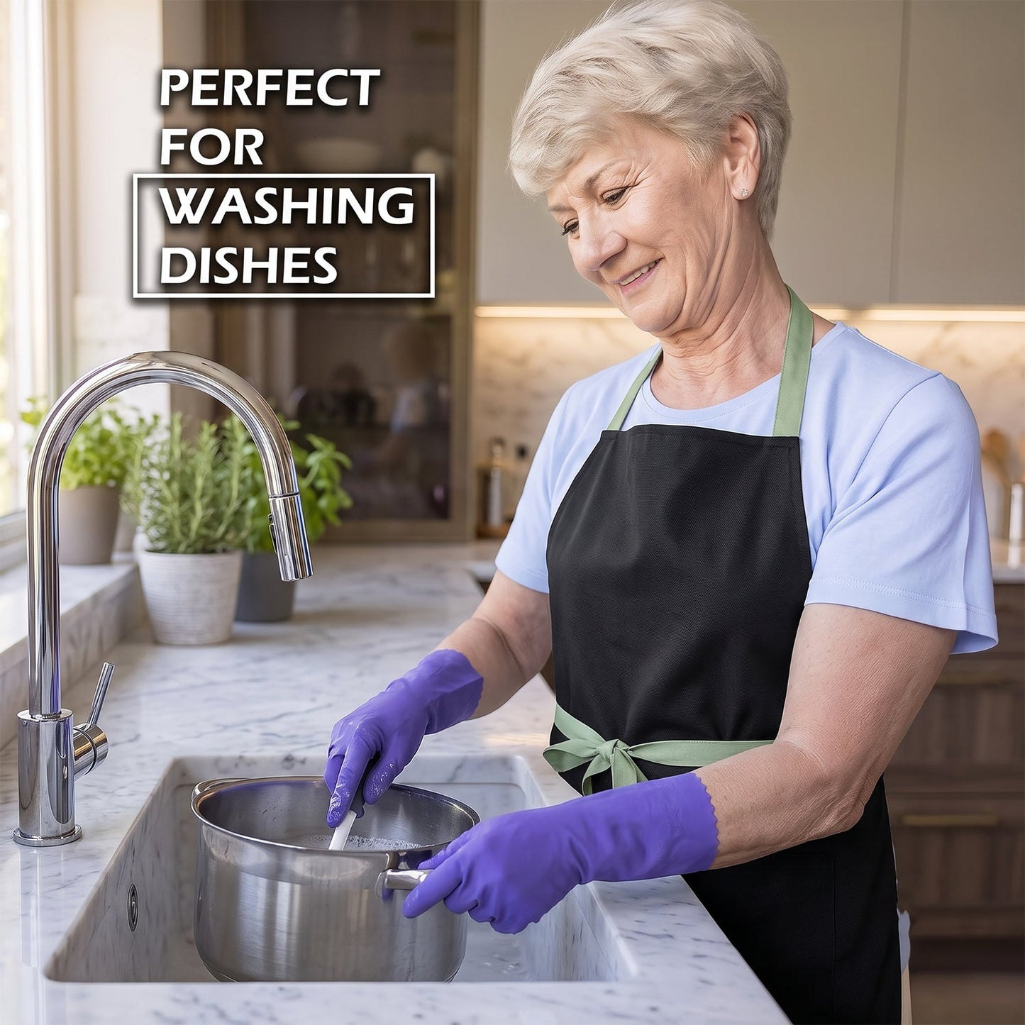 Kitchen apron used while washing dishes