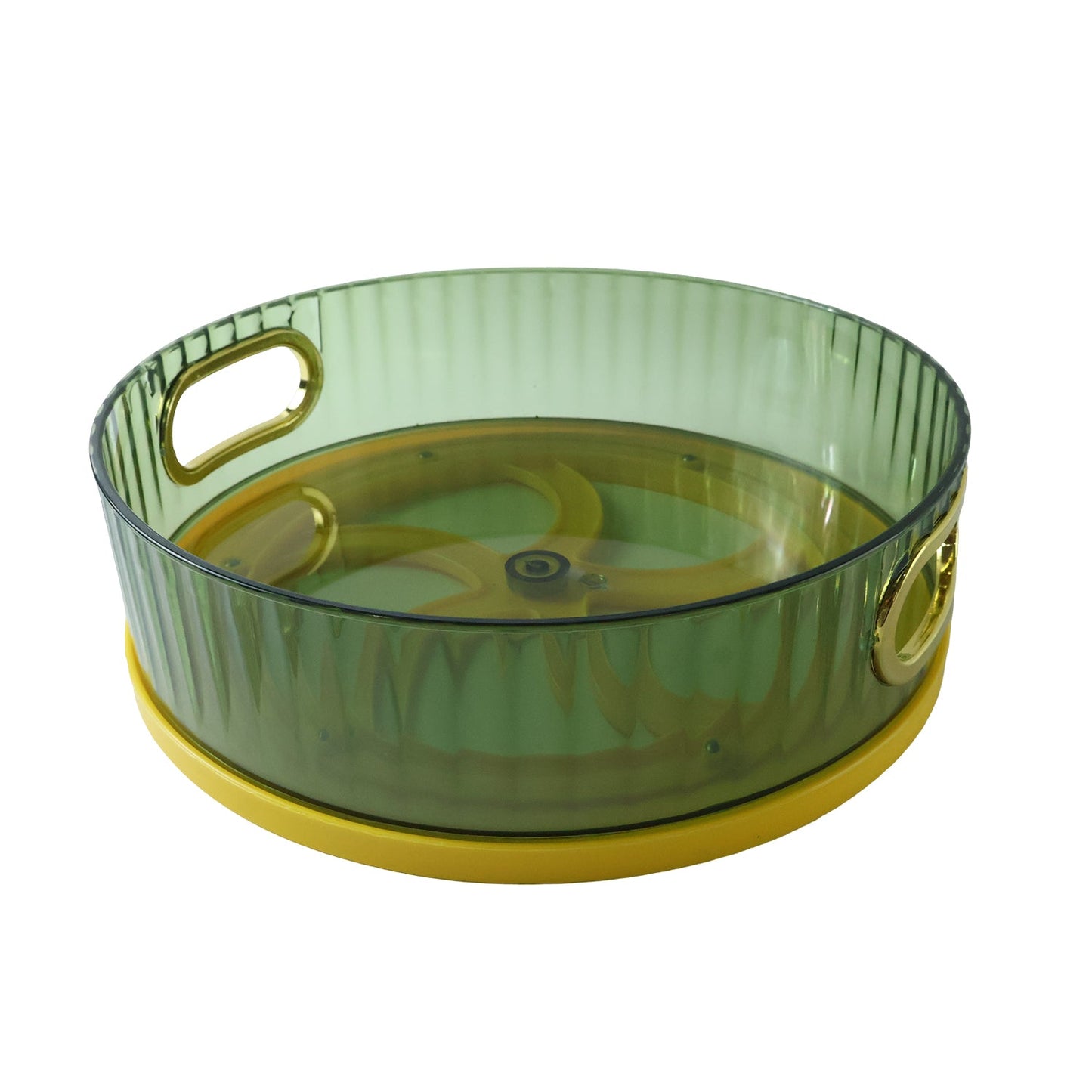 Round storage basket tray on white background