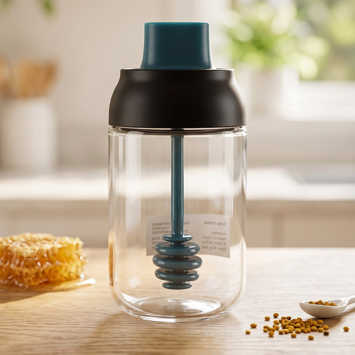 Glass dispenser bottle with integrated brush applicator