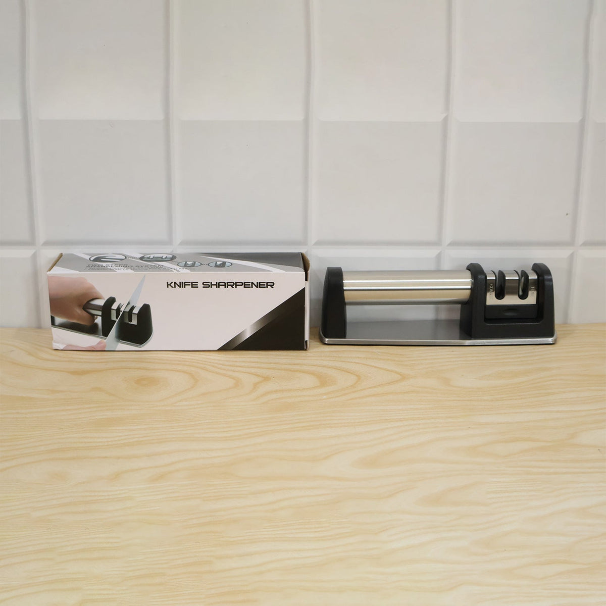 Two stage knife sharpener live boxed photo