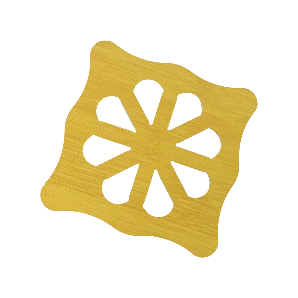 Square wooden trivet coaster on white background