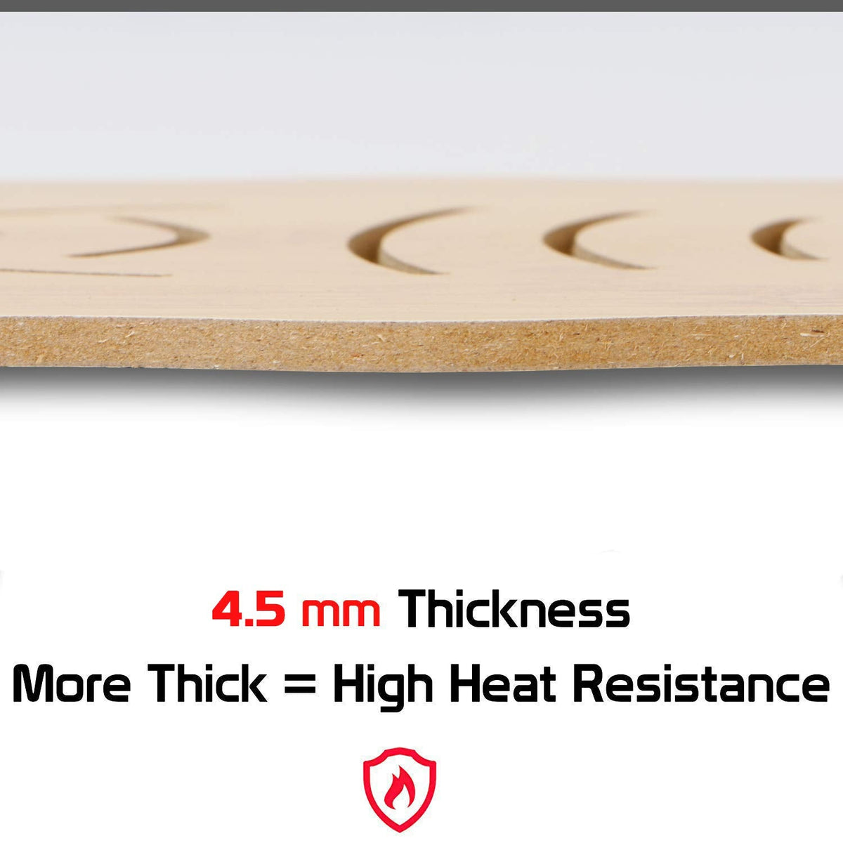 Wooden trivet coaster thickness detail