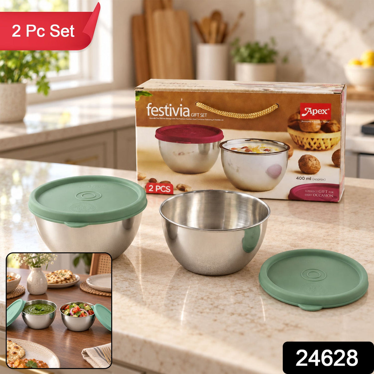 Steel container gift set pack